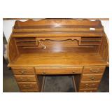 WOODEN ROLL TOP DESK
