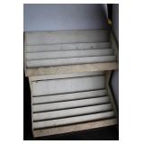 2 DISPLAY MAGAZINE SHELVES- PAINTED PLYWOOD