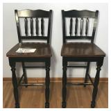2 SOLID WOOD BAR STOOLS