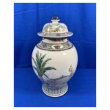 17" HAND PAINTED GINGER JAR & LID