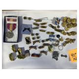 40+ MILITARY PINS, BADGES & BUTTONS