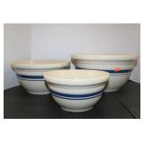 3 NESTING ROSEVILLE, OHIO MIXING BOWLS