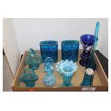 GROUPING OF BLUE GLASS