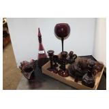 COLLECTION OF AMETHYST GLASS