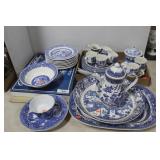 45 PCS OF BLUE WILLOW & OTHER DISHES
