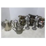 GROUPING OF 8 SILVERPLATE AND METALWARE