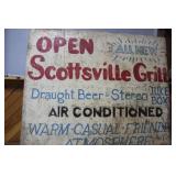 SCOTTSVILLE, NY GRILL WOODEN SIGN