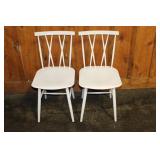 2 PROJECT 62 METAL X BACK WHITE DINING CHAIRS