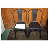 2 THRESHOLD MATTE BLACK CHAIRS