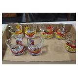 7 COLLECTIBLE GARFIELD GLASS MUGS
