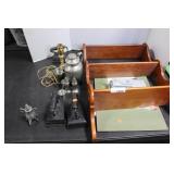 SAD IRONS, PEWTER ITEMS, PLATE SHELF, PRINTS