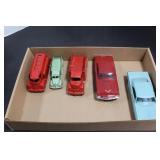 2 DEALER PROMO CARS, 3 DIE-CAST TRUCKS
