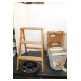 GALVANIZED WRINGER BUCKET, WOODEN SAND MOLD