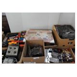 7 BOXES OF TOY TRAIN RELATED ITEMS