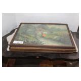 5 FRAMED PICTURES, FRAMED MIRROR