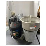 10 GALVANIZED BUCKETS, CANS AND MISC.