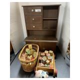 PLAY CABINET, WOODEN LETTER BLOCKS,