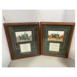 8 JOHN DEERE WOOD FRAMED PICTURES
