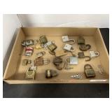 20 OLDER PADLOCKS, SOME W/ KEYS