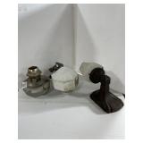 OLDER ELECTRIC WALL MOUNT LAMPS & CABOOSE OIL LAMP