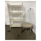 BOOKSHELF AND STOOL