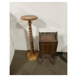 OAK PLANT STAND AND SMOKING STAND