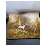 HUNTING DOG OIL ON CANVAS PAINTING