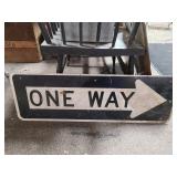 ONE WAY METAL SIGN 36" X 12"
