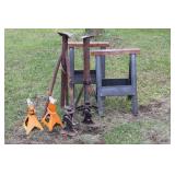 GROUPING OF JACK STAND SAW HORSES AND JACKS