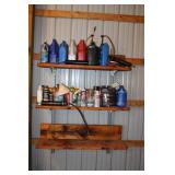 2 SHELVES OF VARIOUS SHOP FLUIDS