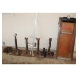 4 JACK STANDS, OLDER CREEPER, ALIGNMENT GAUGE