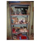 METAL SHELVING OF STAINED GLASS CRAFT SUPPLIES