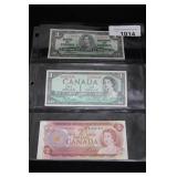 (3) UNCIRCULATED CANADIAN NOTES