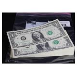 (51) CONSECUTIVE DOLLAR NOTES - 1969A