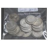 MIXED CANADIAN COINAGE - 16 QUARTERS, 4 DIMES