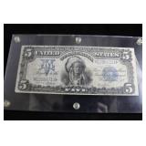 1899 INDIAN CHIEF $5 SILVER CERTIFICATE