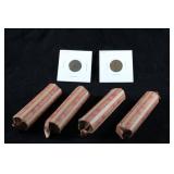 PENNY LOT: 2 INDIAN HEADS (1907/8) 4 ROLLS LINCOLN