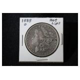 1888 O MORGAN SILVER DOLLAR HOT LIPS