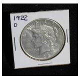 1922 D PEACE SILVER DOLLAR