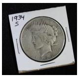 1934 S PAECE SILVER DOLLAR