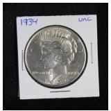 1934 PEACE SILVER DOLLAR