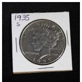1935 S PEACE SIVLER DOLLAR