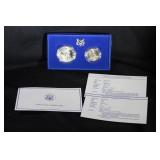 1986 US LIBERTY SILVER DOLLAR AND HALF DOLLAR