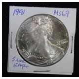 1991 SILVER EAGLE DOLLAR