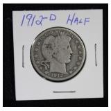 1912 D BARBER HALF DOLLAR