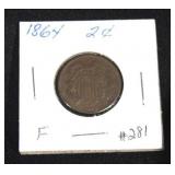 1864 2 CENT PIECE