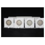 (4) BARBER HALF DOLLARS
