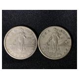 (2) 1907 S PHILIPPINE PESO PIECES