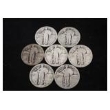 (7) STANDING LIBERTY QUARTER DOLLAR PIECES