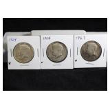 (3) KENNEDY HALF DOLLARS (1964, 1967)